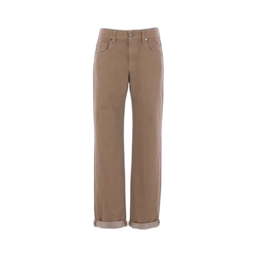 Logo Patch Turn-Up Hem Jeans