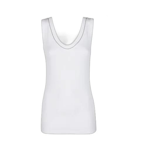 Monili Embellished Trim Ribbed-Knit Tank Top