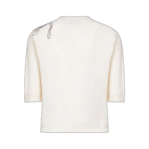 Short-Sleeved Ribbed Knit Jumper