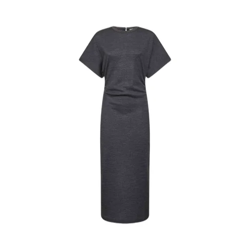Slit Detailed Crewneck Dress