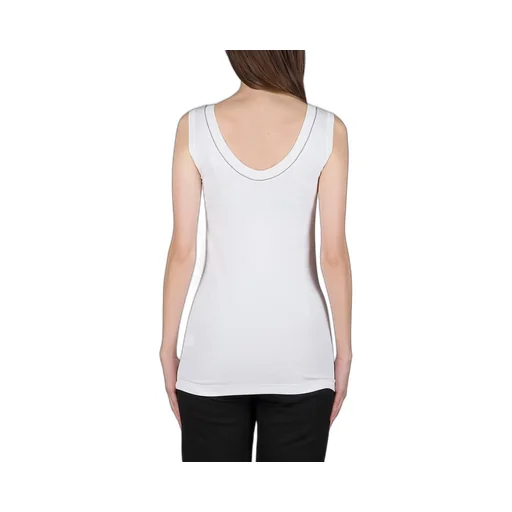 Monili Embellished Trim Ribbed-Knit Tank Top