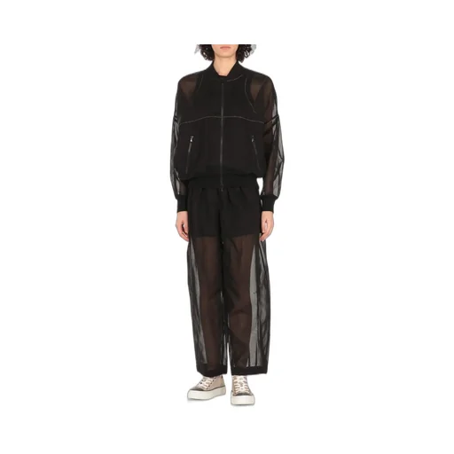 Shiny Trim Organza Bomber Jacket
