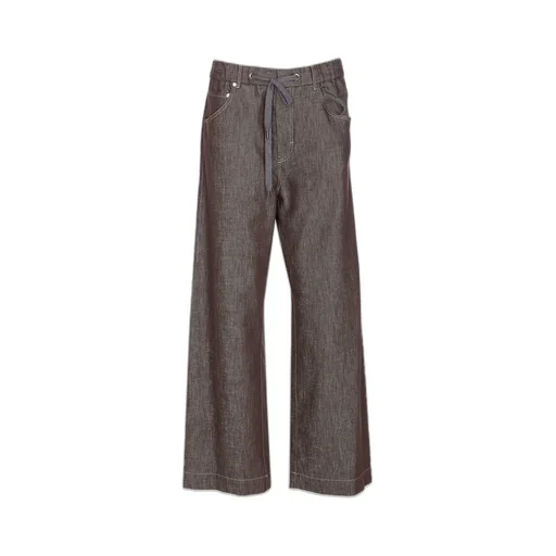 Drawstring Straight-Leg Trousers