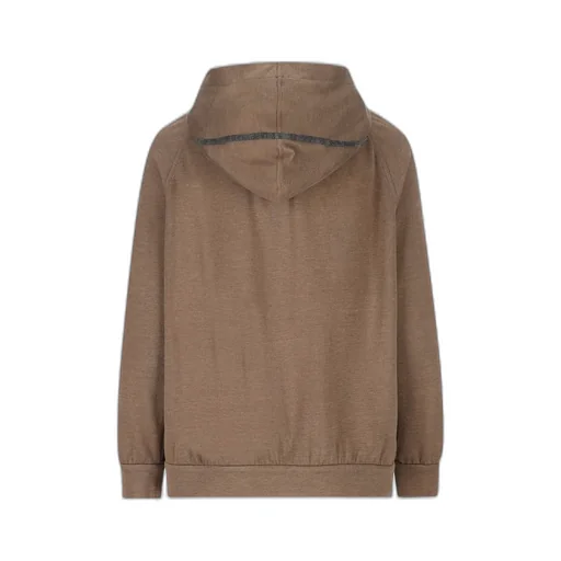 Trim Embellished Zipped Hoodie