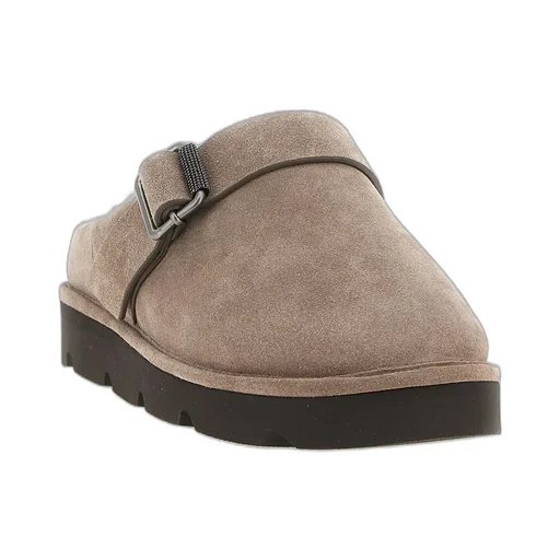 Round Toe Buckled Mules