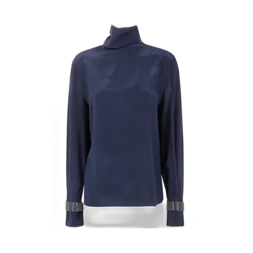 Turtleneck Long-Sleeve Blouse