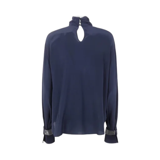 Turtleneck Long-Sleeve Blouse