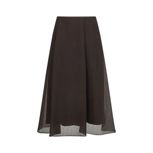 Flared Hem Midi Skirt