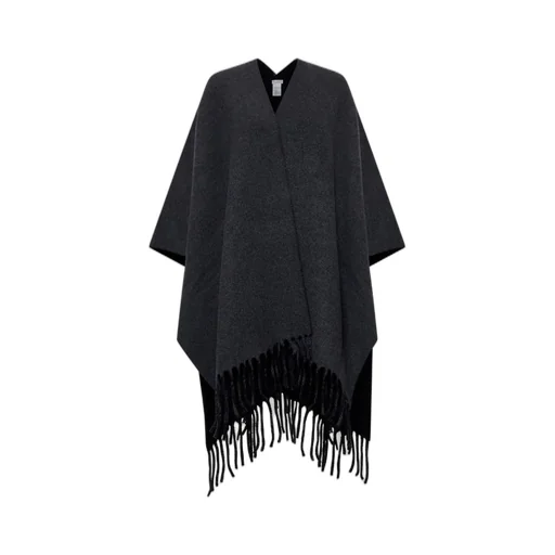 Fringed-Edge Knitted Cape