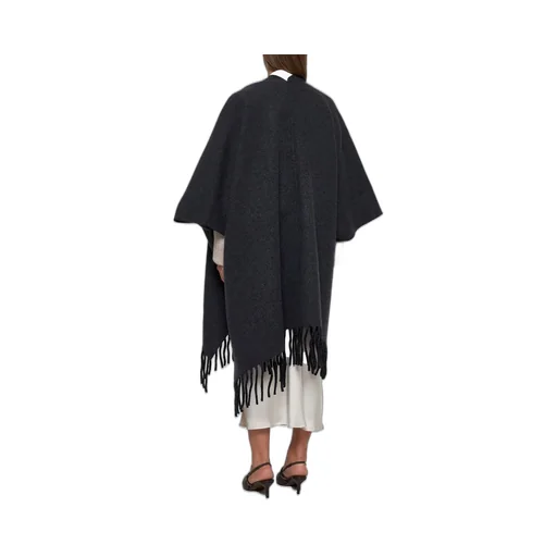 Fringed-Edge Knitted Cape