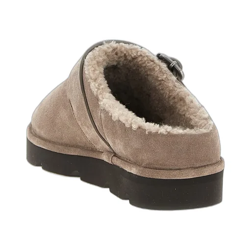 Round Toe Buckled Mules