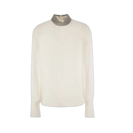 Embellished Mock-Neck Blouse