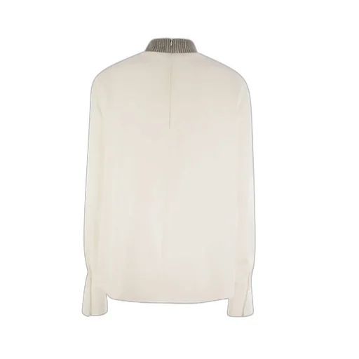 Embellished Mock-Neck Blouse