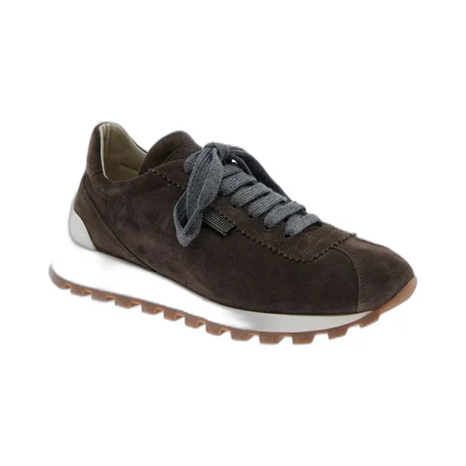 Round-Toe Lace-Up Trainers