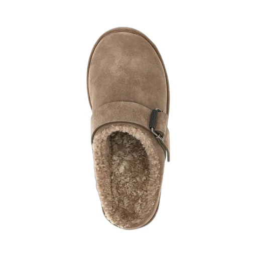 Round Toe Buckled Mules