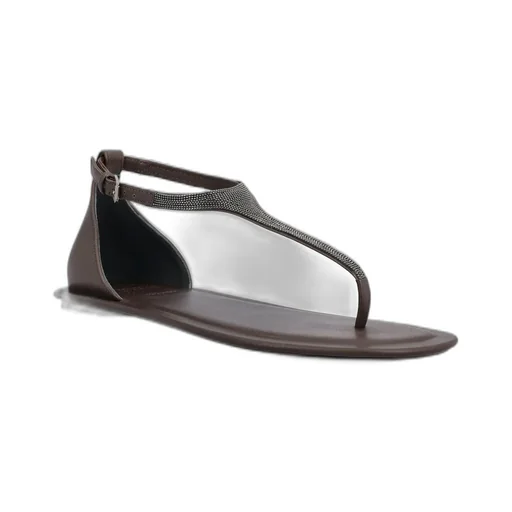 Bead-Detailed Slip-On Sandals