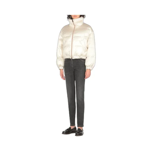 Iridescent-Effect Zipped Down Jacket
