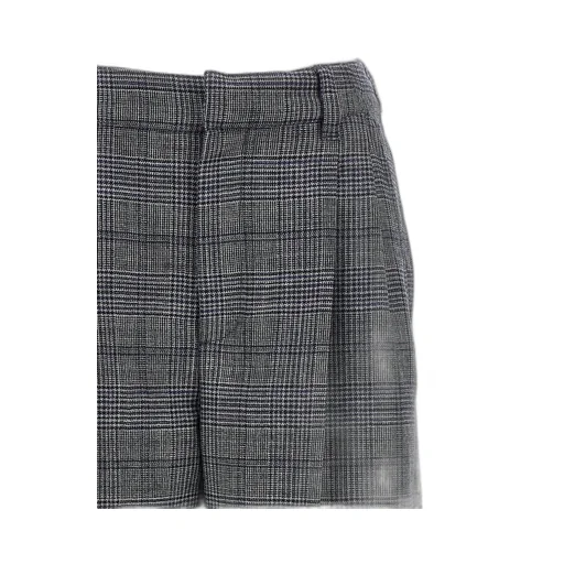 Houndstooth Detailed Pleated Pants