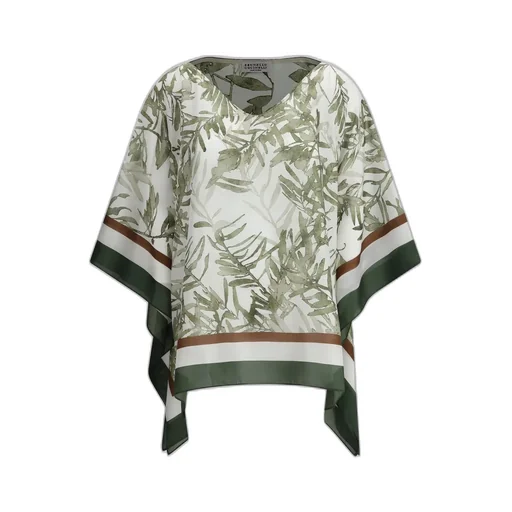 Allover Printed V-Neck Blouse