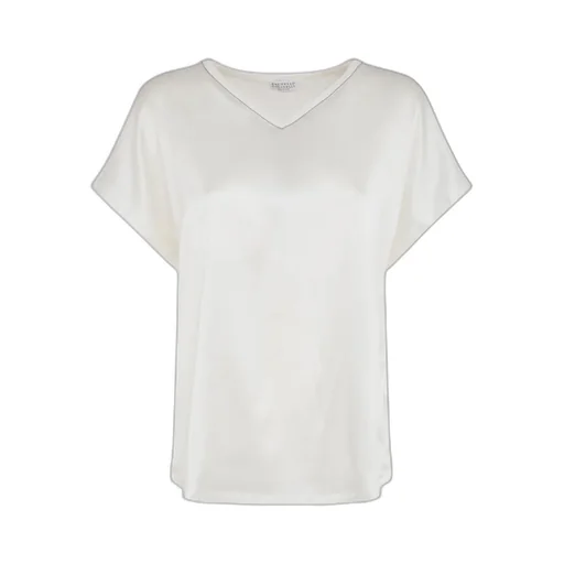 V-Neck Satin T-Shirt