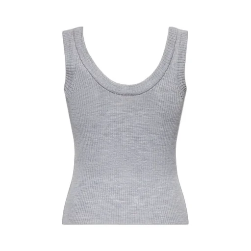 Scoop Neck Ribbed-Knit Vest
