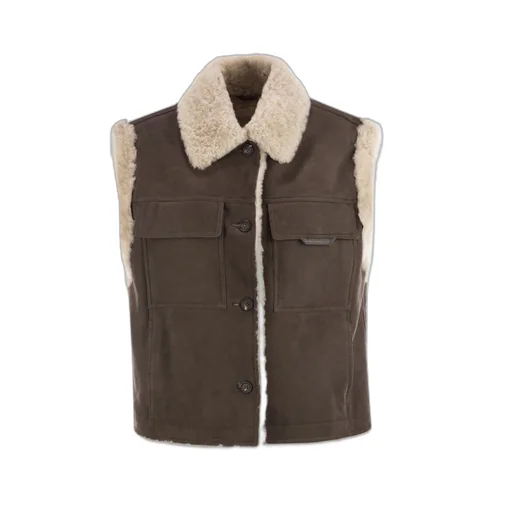 Buttoned Shearling Waistcoat