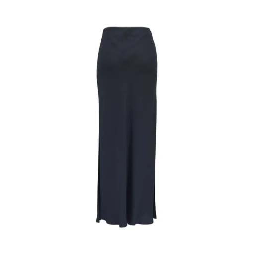 Side Slit Twill Maxi Skirt