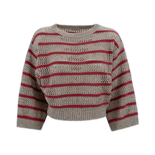 Dazzling Striped Net Jumper