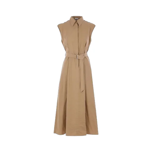 Sleeveless Belted Dress