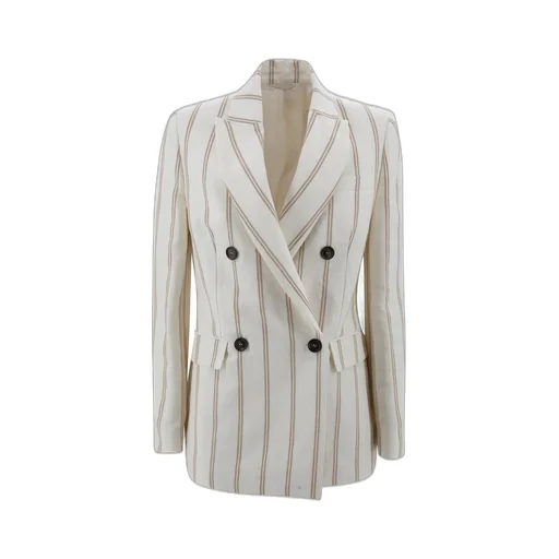 Double-Breasted Striped Blazer