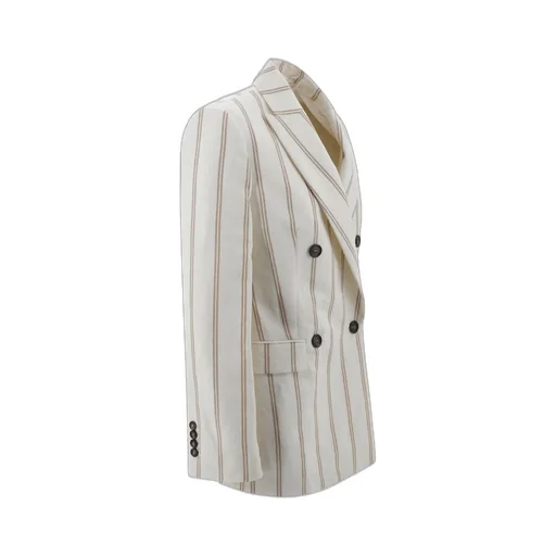 Double-Breasted Striped Blazer