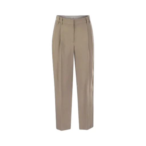 Straight-Leg Pleated Pants