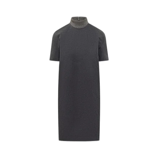 Monili-Detailed High Neck Dress