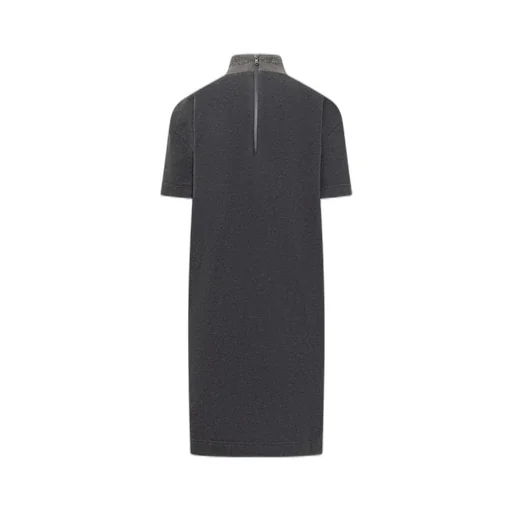 Monili-Detailed High Neck Dress