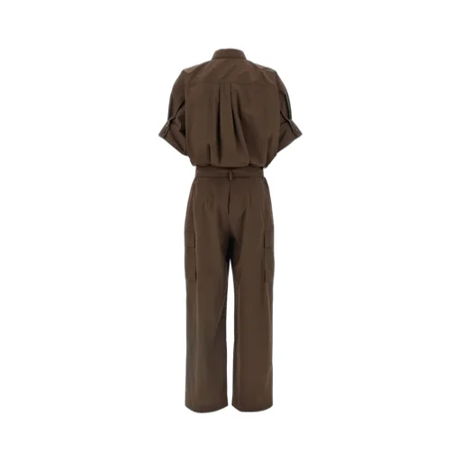 Short-Sleeved Belted Jumpsuit