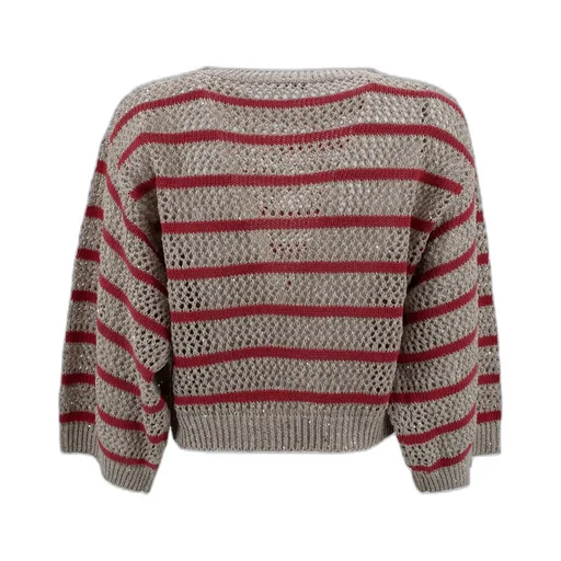 Dazzling Striped Net Jumper