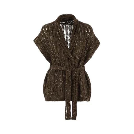 Tied-Waist Knitted Cardigan