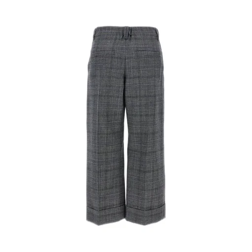 Houndstooth Detailed Pleated Pants