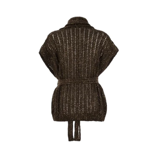 Tied-Waist Knitted Cardigan