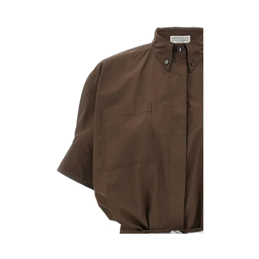 Short-Sleeved Belted Jumpsuit