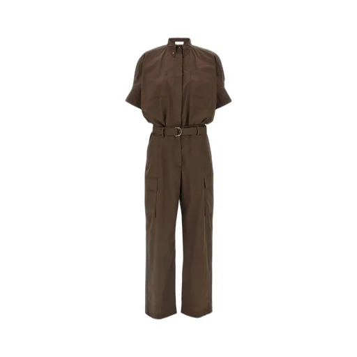 Short-Sleeved Belted Jumpsuit