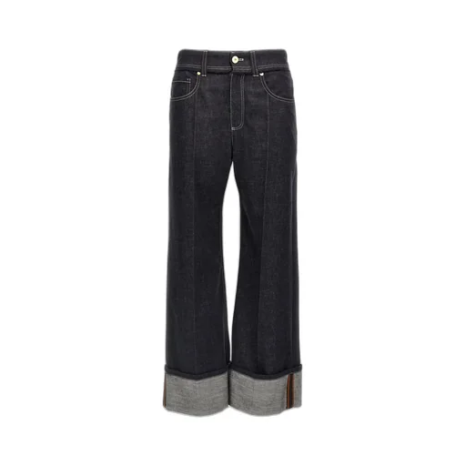 High-Waisted Turn-Up Brim Jeans