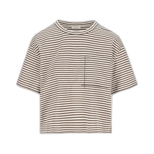 Striped Jersey Cropped T-Shirt