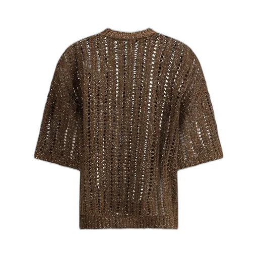 Short-Sleeved Crewneck Knitted Jumper