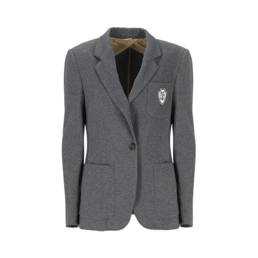 Logo Patch Single-Breasted Blazer