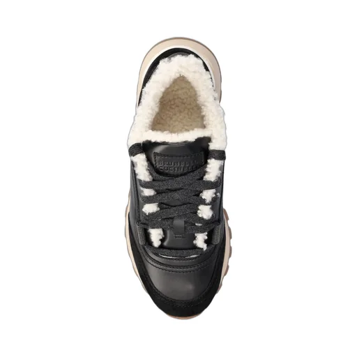 Shearling Lace-Up Sneakers