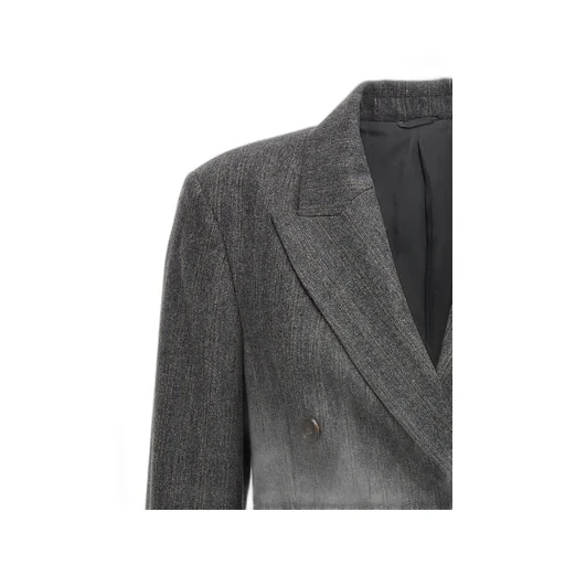 Striped Double-Breasted Blazer