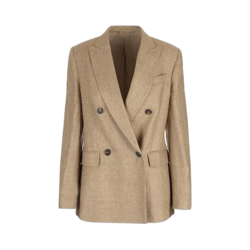 Double-Breasted Buttoned Blazer
