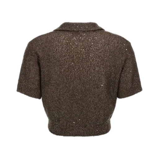 Sequin Embellished Polo Top