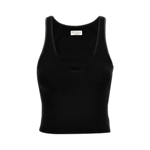 Bead Embellished Scoop-Neck Vest Top
